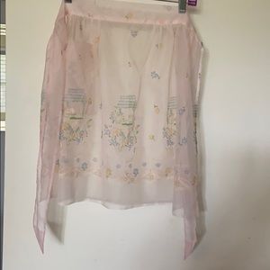 Sheer, pale pink vintage hostess apron